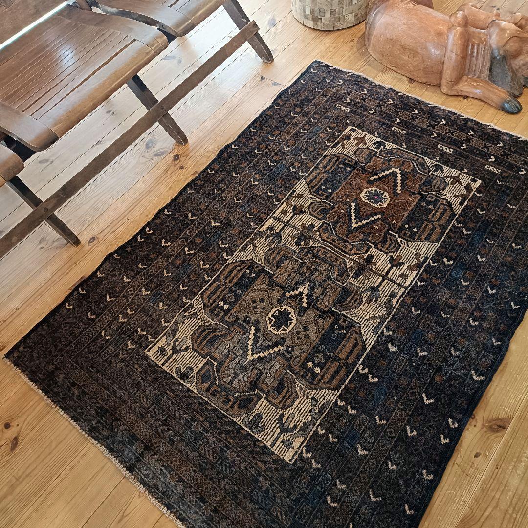 【※値下げご依頼】 アフガンラグ　ヴィンテージラグ トライバルラグ