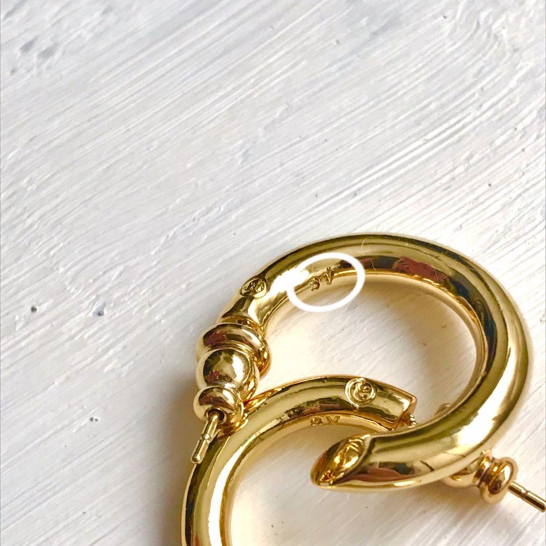 SILVER925 ゴールドピアス　フープ　24KGP　常田大希風