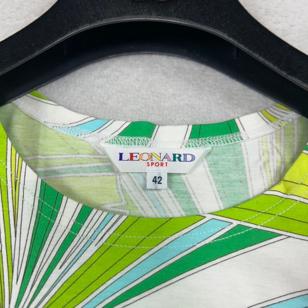 K801 新品未使用 L レオナール ロゴ刺繍 花柄 カットソー レディース