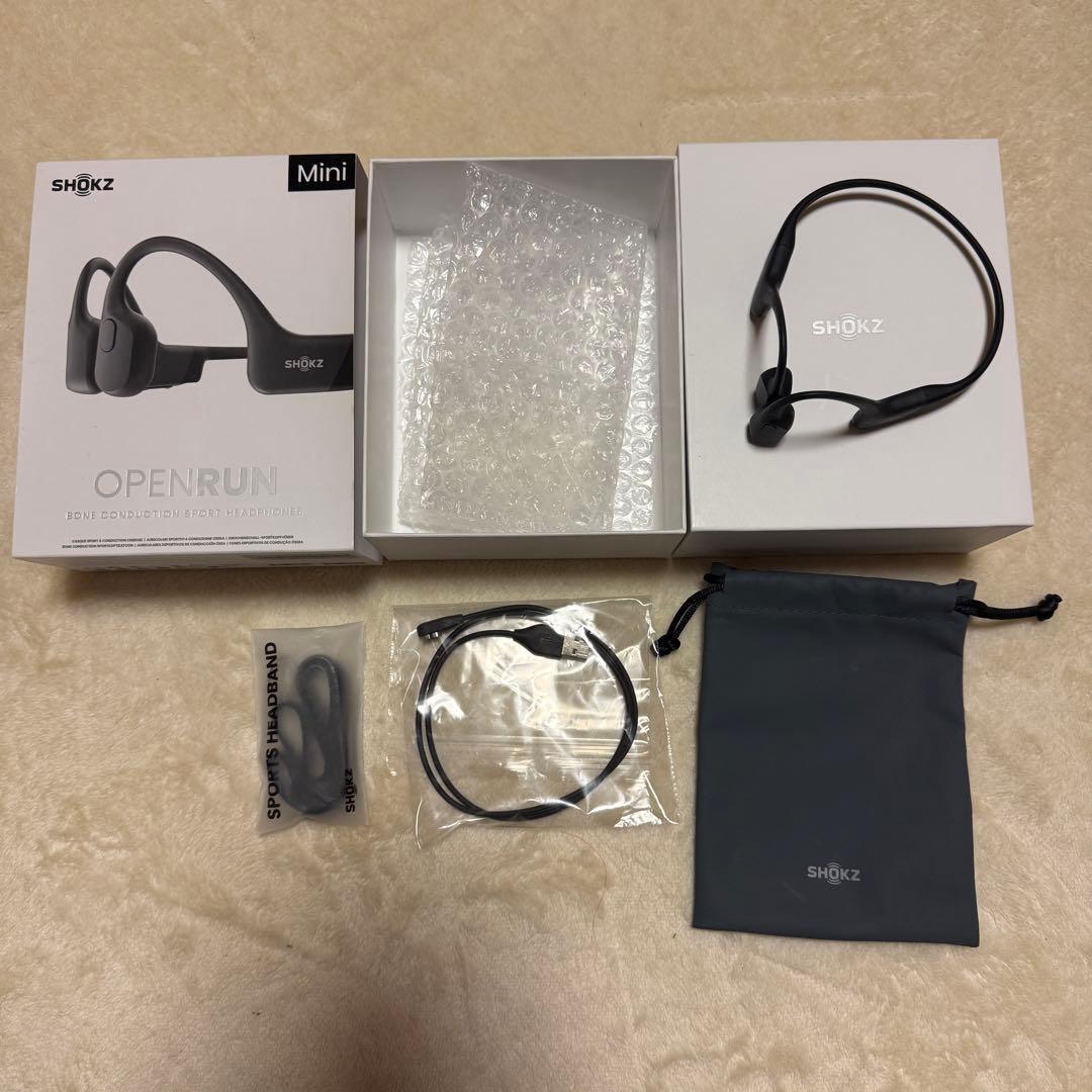 SHOKZ OPENRUN Mini 骨伝導イヤホン ブラック