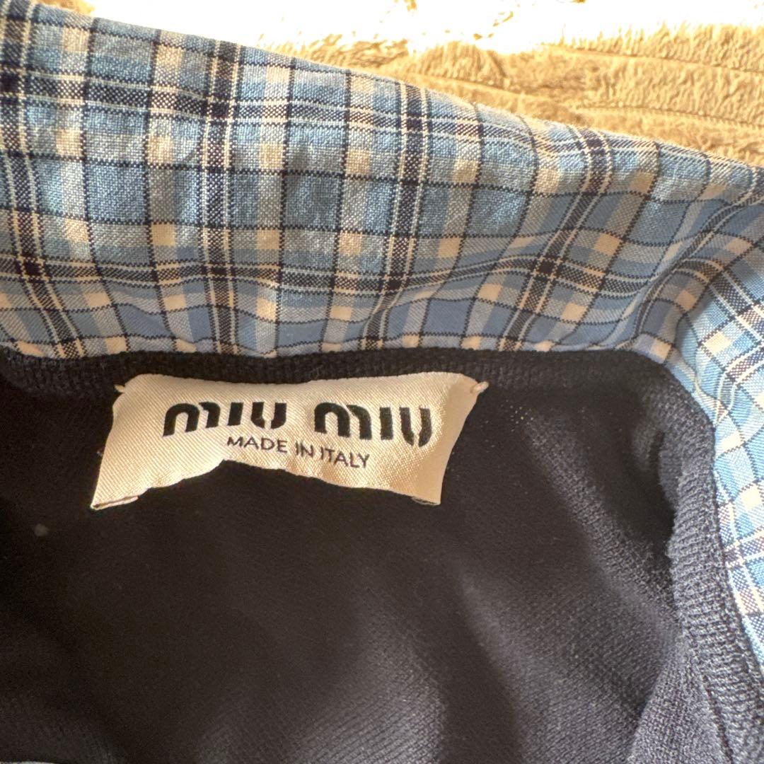 miu miu ネイビー ポロシャツ 半袖