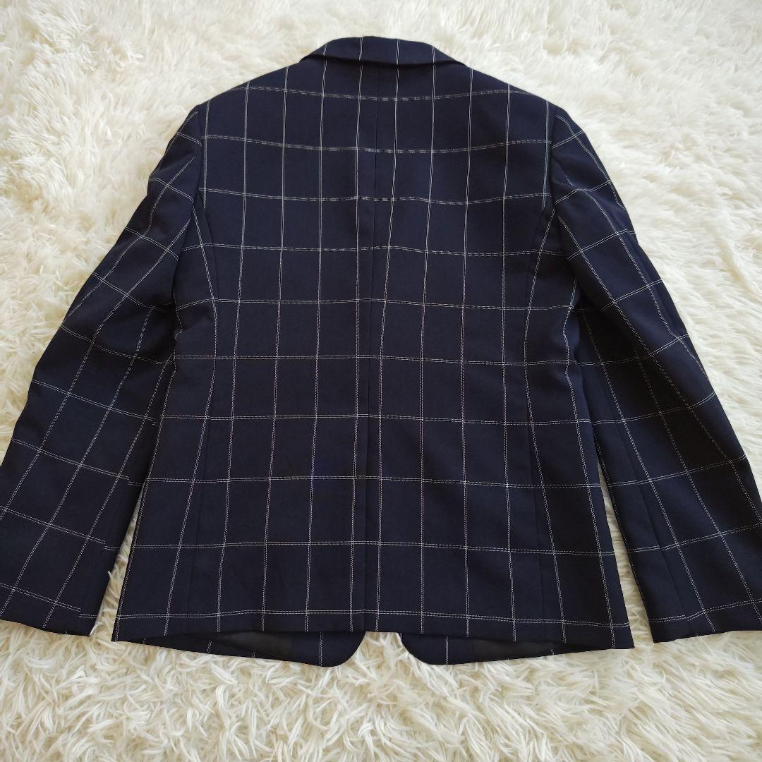 ワンダーファクトリー フォーマル スーツ 卒服 卒業式 ネイビー チェック 5点