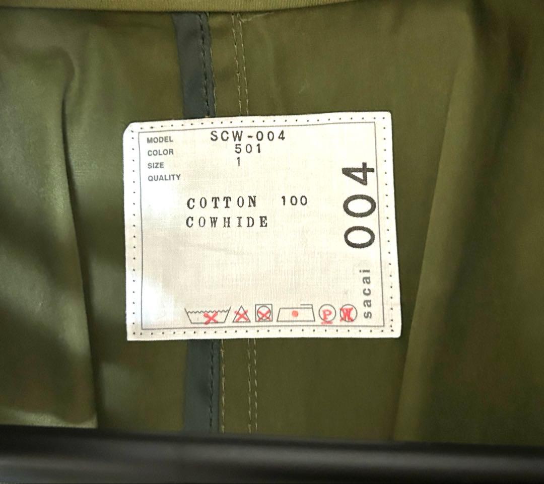 sacai サカイ　モッズコート　カーキブルゾン　コットン　レディースsize1