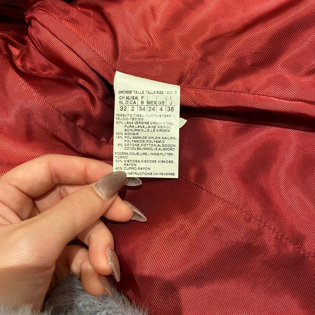 【美品】MaxMara マックスマーラ テーラードジャケット 赤 チェック