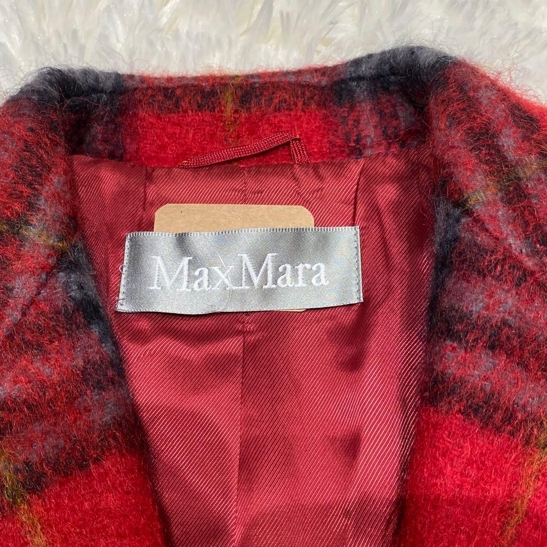 【美品】MaxMara マックスマーラ テーラードジャケット 赤 チェック
