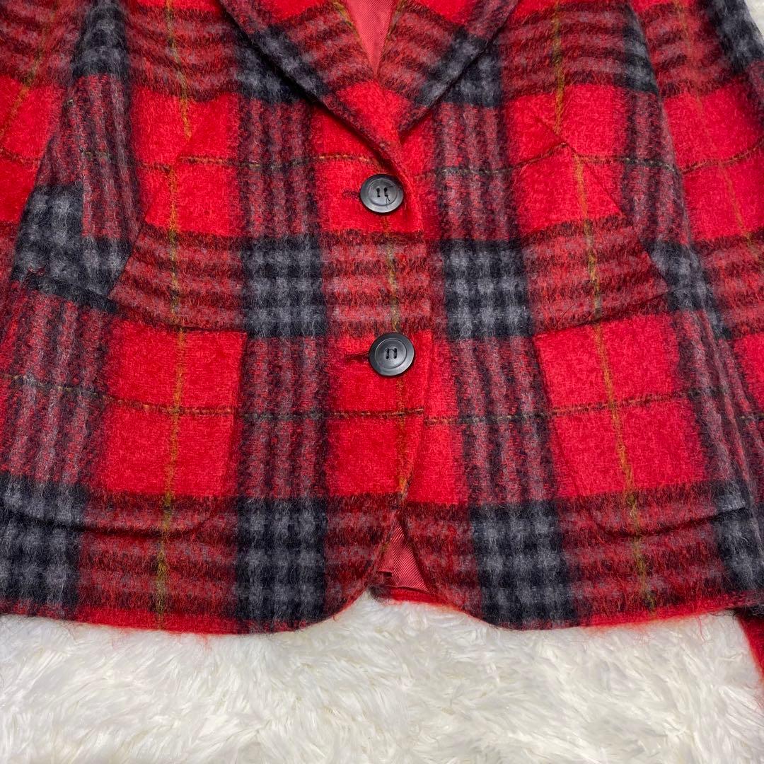 【美品】MaxMara マックスマーラ テーラードジャケット 赤 チェック