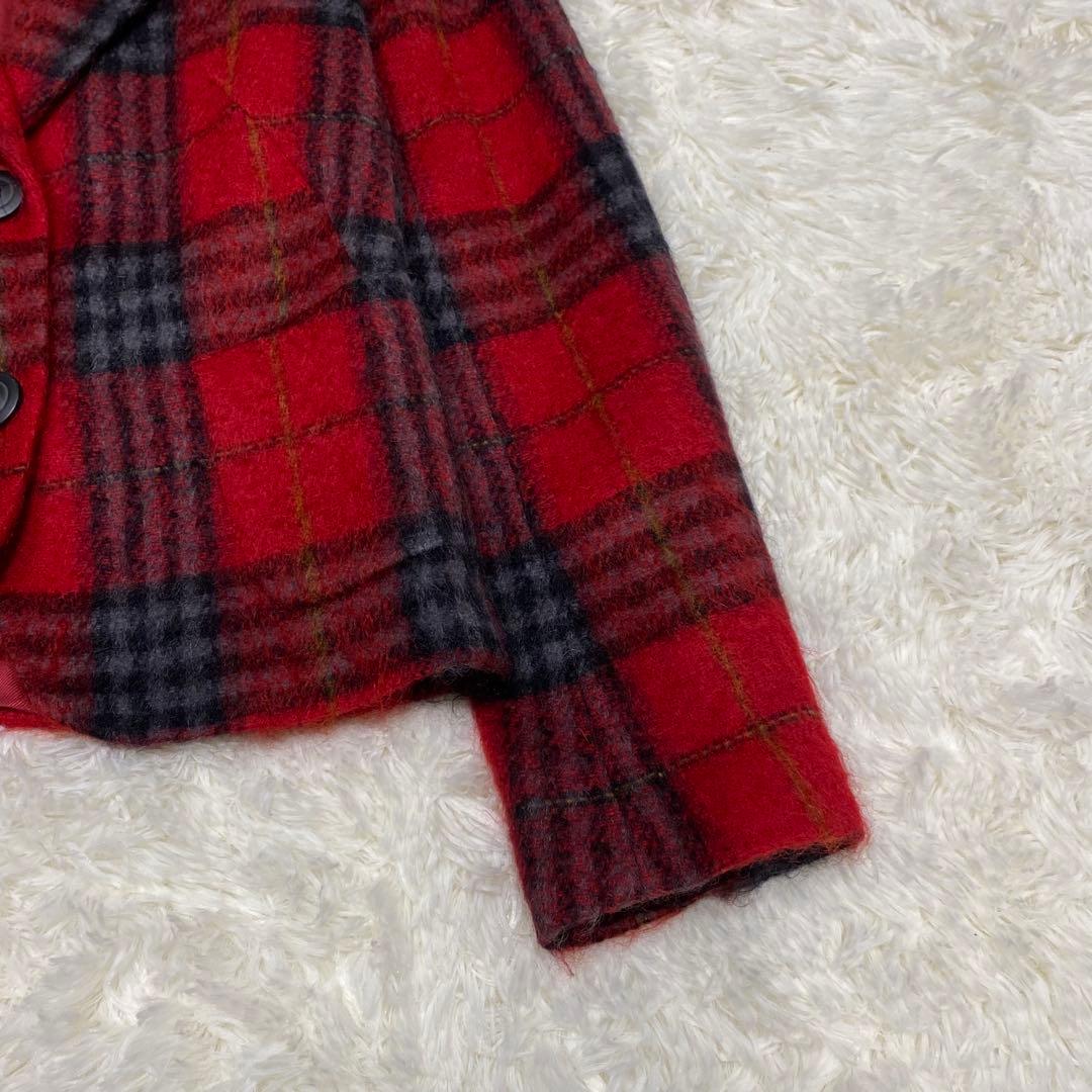 【美品】MaxMara マックスマーラ テーラードジャケット 赤 チェック