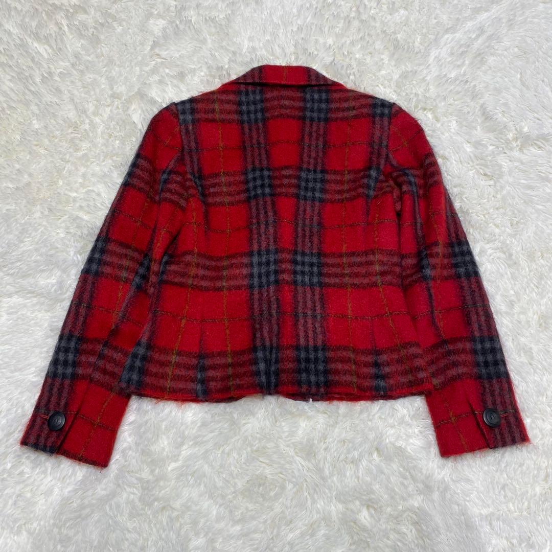 【美品】MaxMara マックスマーラ テーラードジャケット 赤 チェック