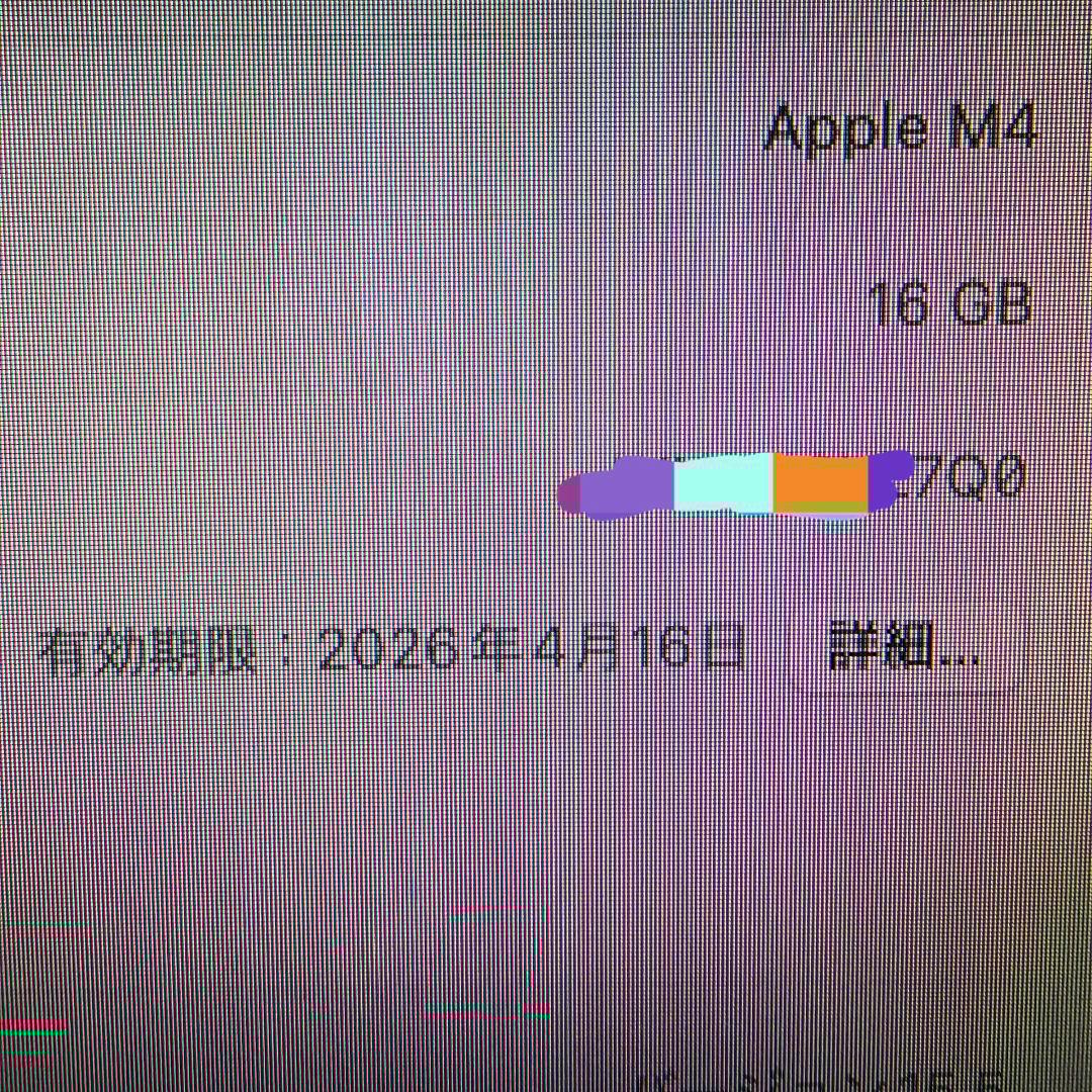 Mac mini M4 256GB 16GB美品 2026年4月16日保証有り