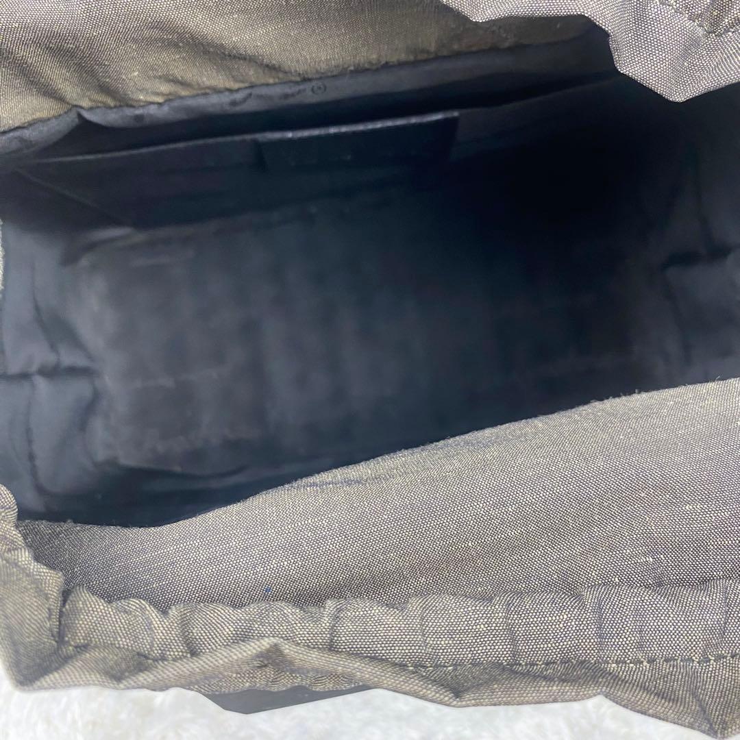 【希少✨良品】サルヴァトーレフェラガモ　ラタン　かごバッグ　巾着　黒　レザー　籐