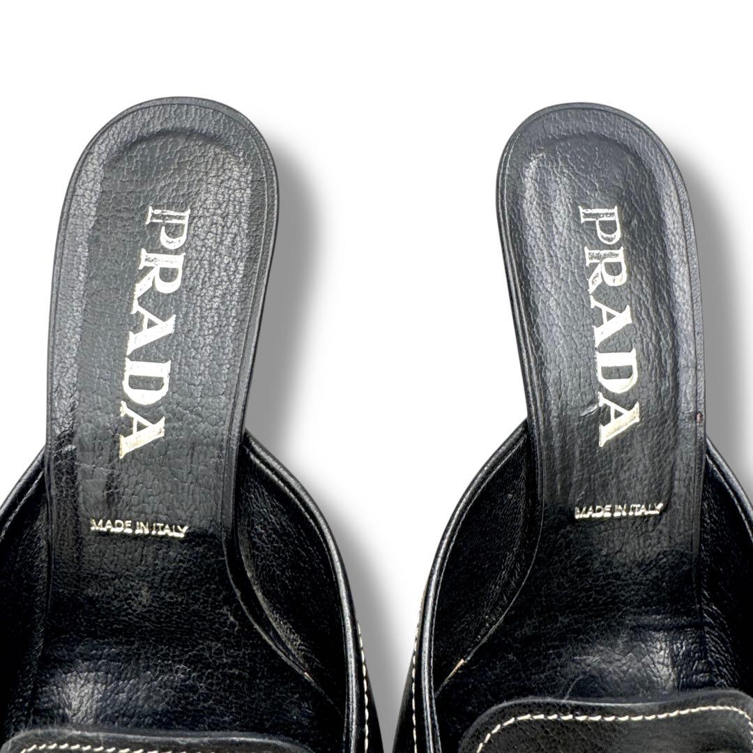 靴 Prada Leather Mule 37 Replaced Heels