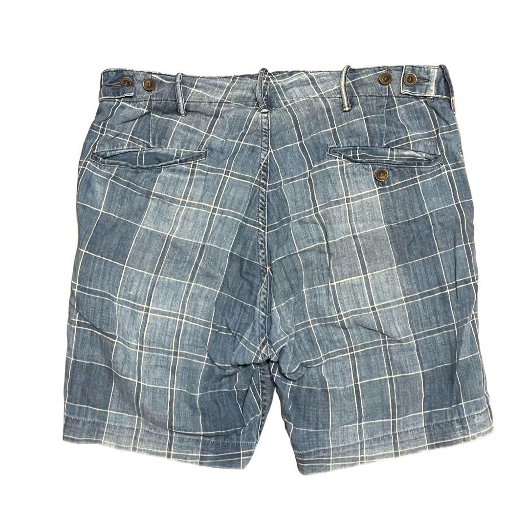 パンツ RRL denim check shorts chambray