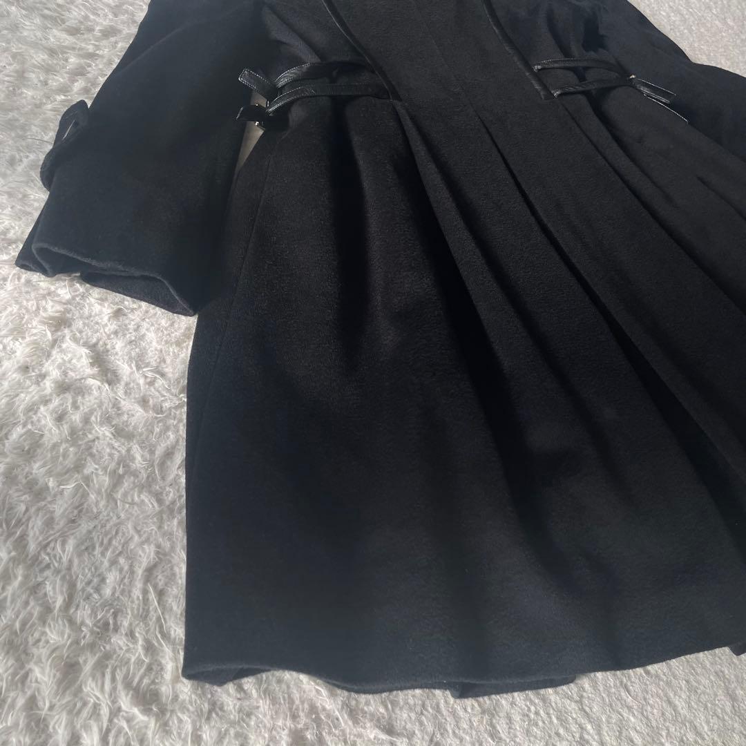 マックスマーラ スポーツマックス ウール　フレア　ロングコート　ブラック　36