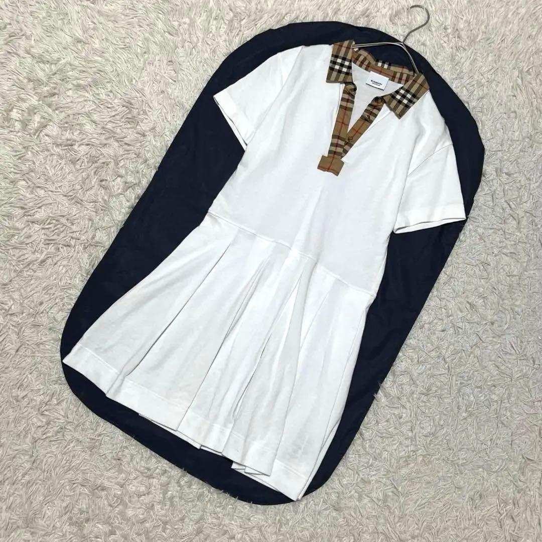 美品✨現行 バーバリー ノバチェック プリーツ フレア ポロシャツワンピース