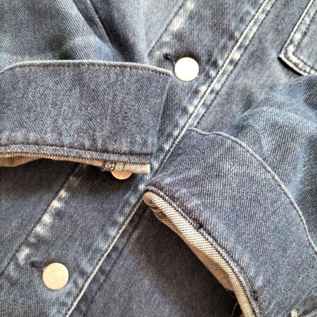 モラビト デニムジャケット 異素材　切替え　七分袖　40L