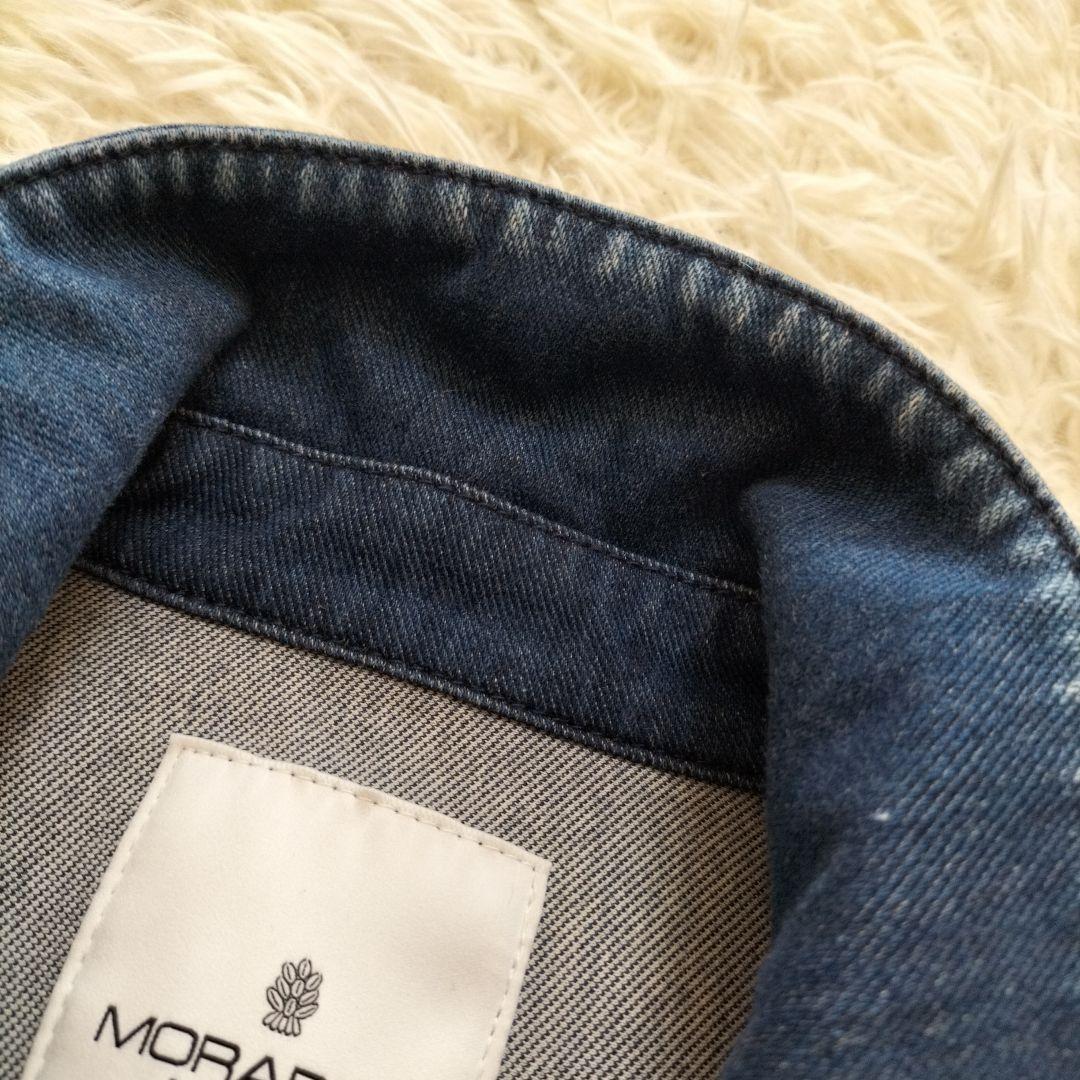 モラビト デニムジャケット 異素材　切替え　七分袖　40L