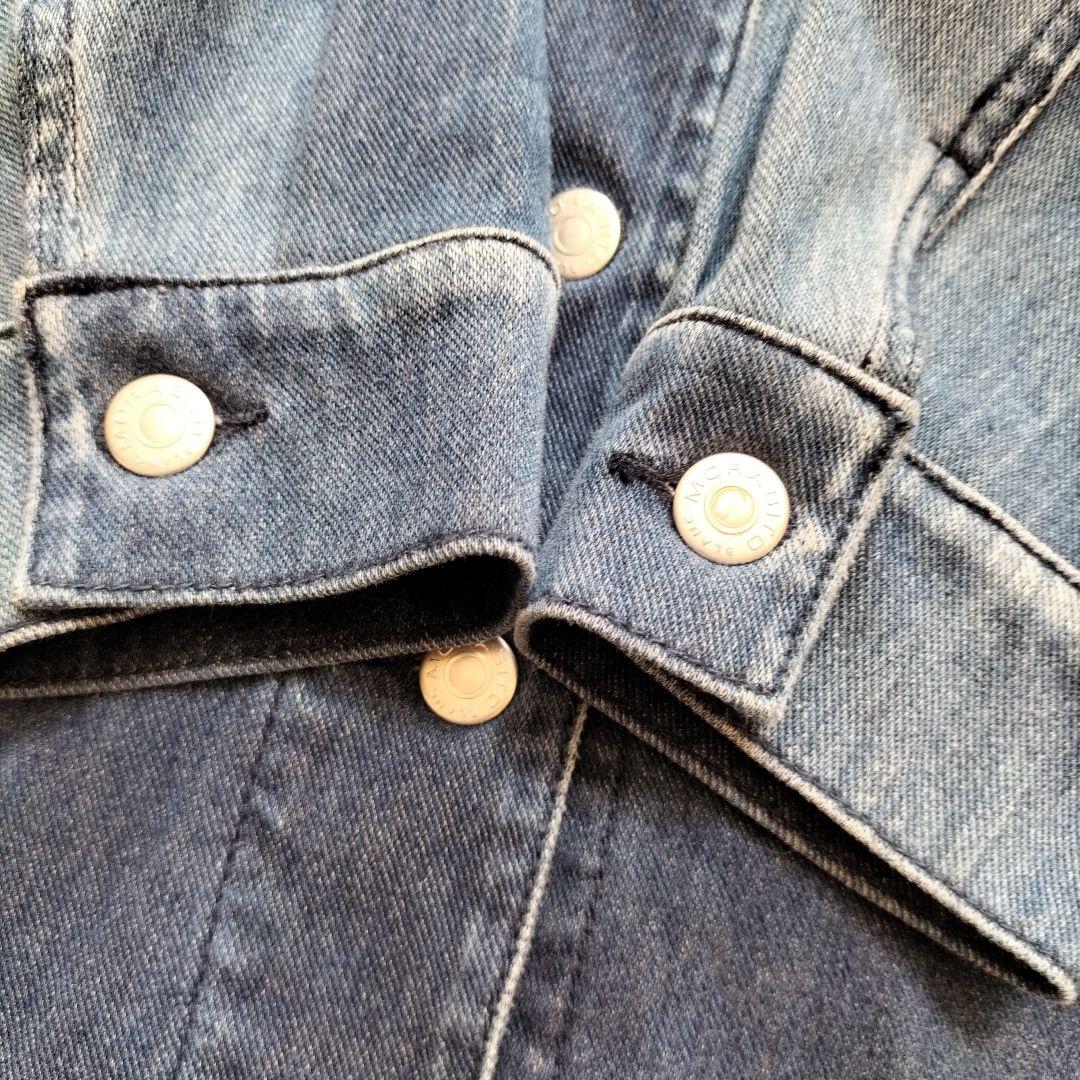 モラビト デニムジャケット 異素材　切替え　七分袖　40L