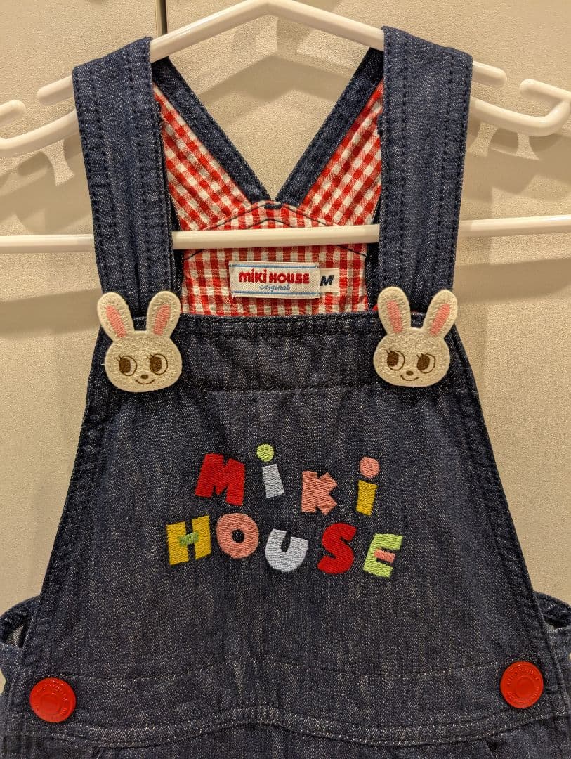 ミキハウス　七分丈オーバーオール(うさぎ)　Mサイズ