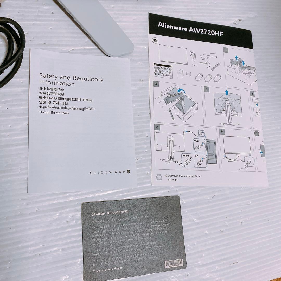 Alienware ゲーミングモニター 240Hz 27インチAW2720HF