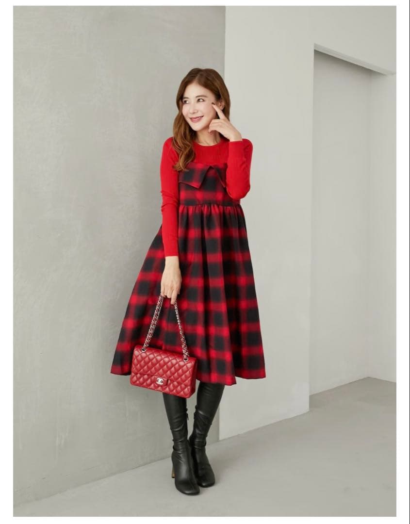 タグ付き新品未使用、0サイズ、チェックキャミワンピース、オブリ、obli