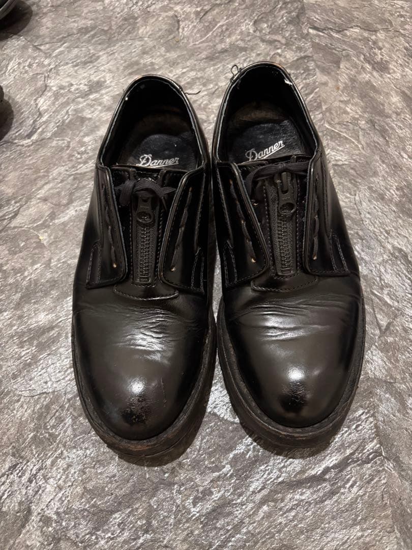 Danner ブラックレザーシューズ ジッパー付き