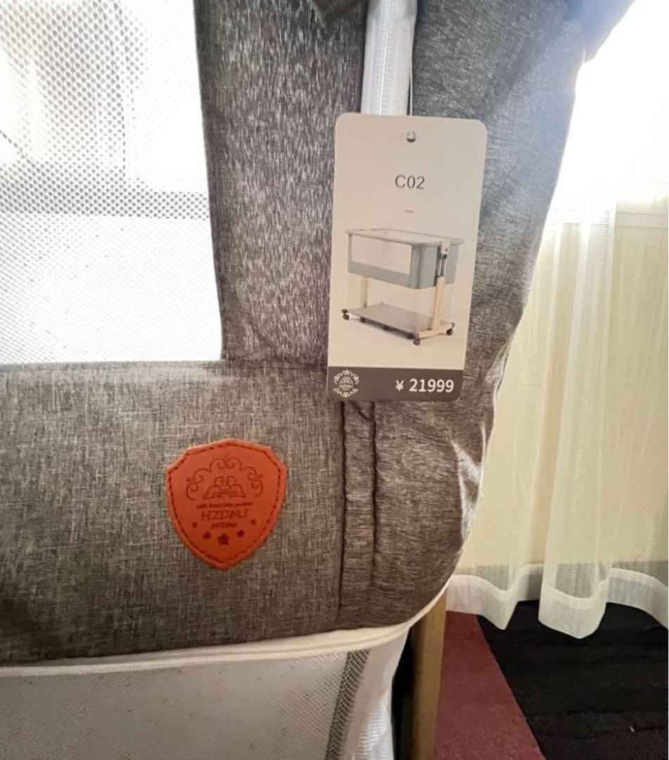 新品正規品HZDMJベビーベッド添い寝折りたたみハイローベッド08C-Gグレー