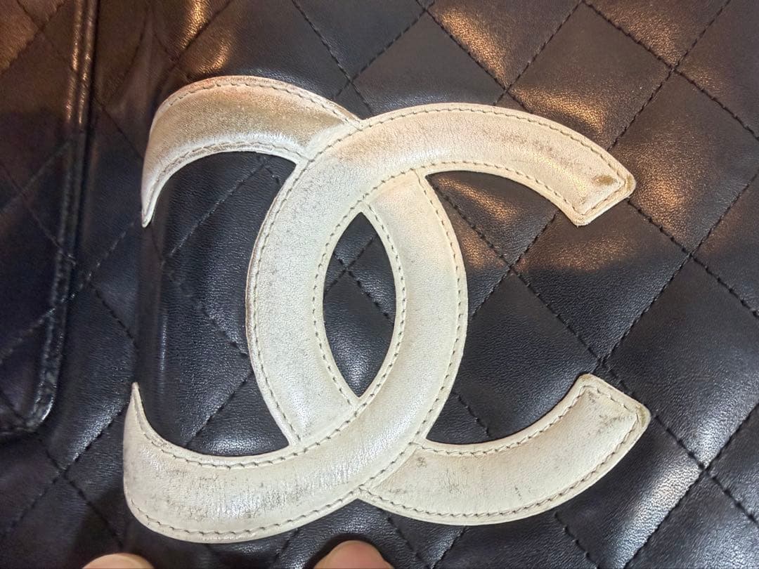 CHANEL ブラック キルティング 長財布　カンボンライン