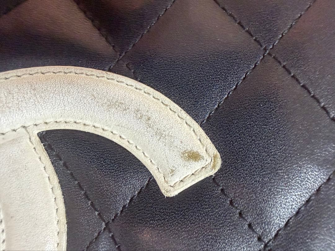 CHANEL ブラック キルティング 長財布　カンボンライン