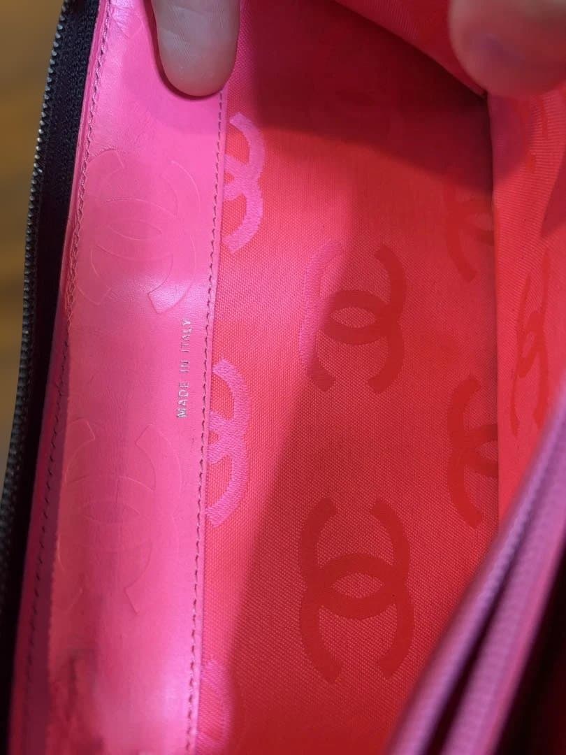 CHANEL ブラック キルティング 長財布　カンボンライン