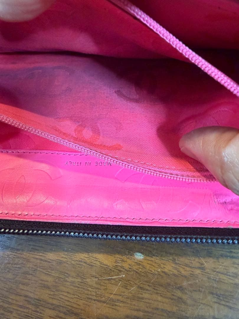 CHANEL ブラック キルティング 長財布　カンボンライン