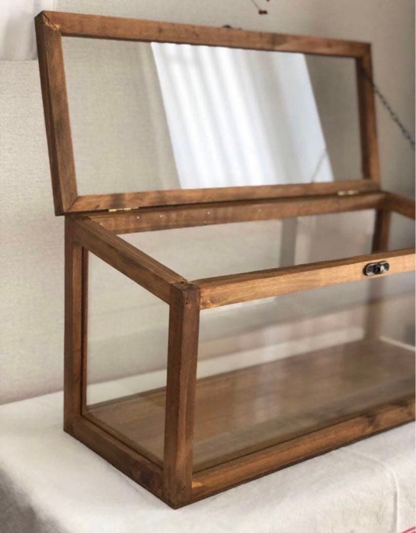 ガラスケース　キャビネット　アンティーク　古道具　ヴィンテージ　ブロカントレトロ