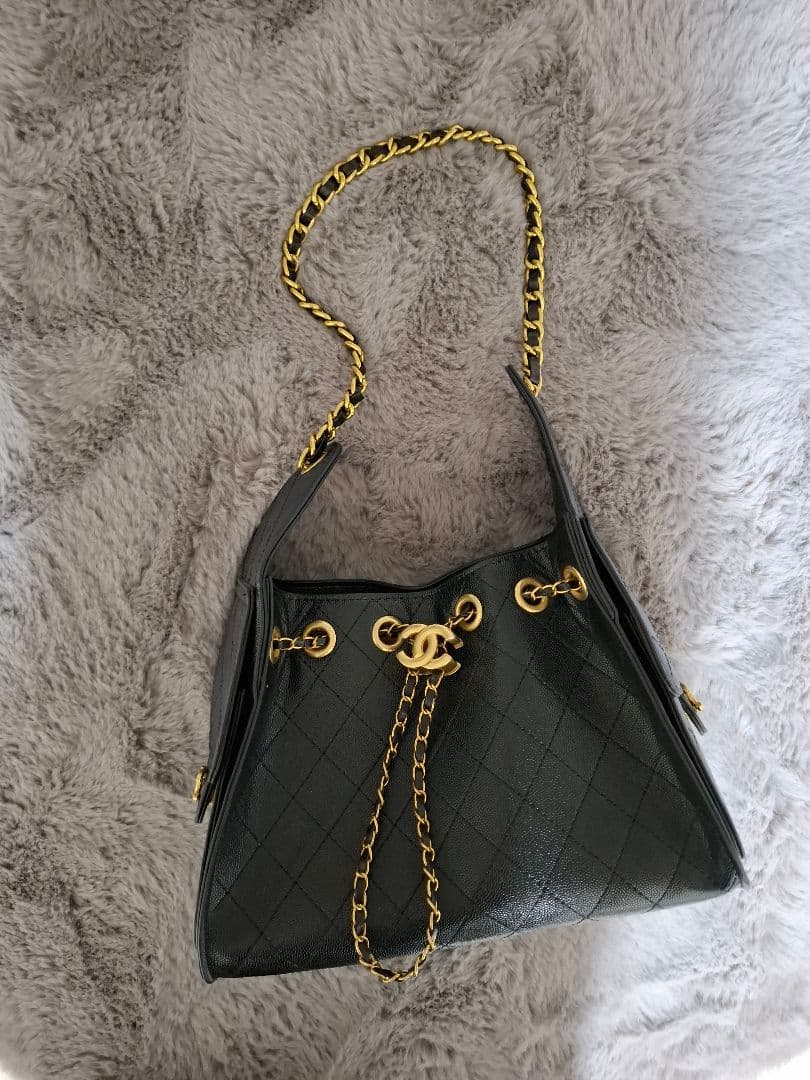 CHANEL25 黒 レザー ショルダーバッグ