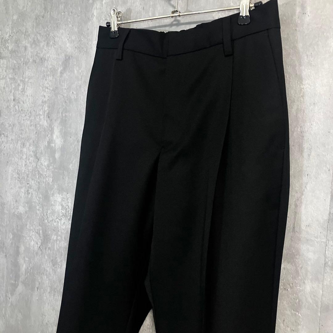 yuan様MBハイエンド尾州ウールスリムスラックス（フルレングス）ブラック S