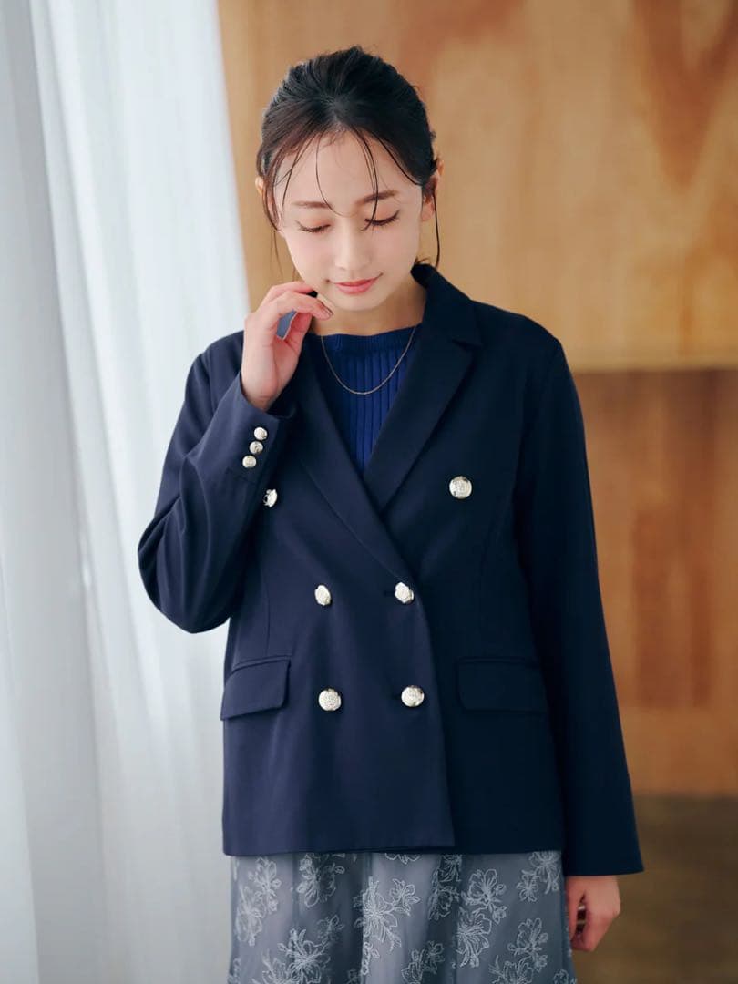 大人気完売品 コヒナ COHINA ダブルジャケット ネイビー