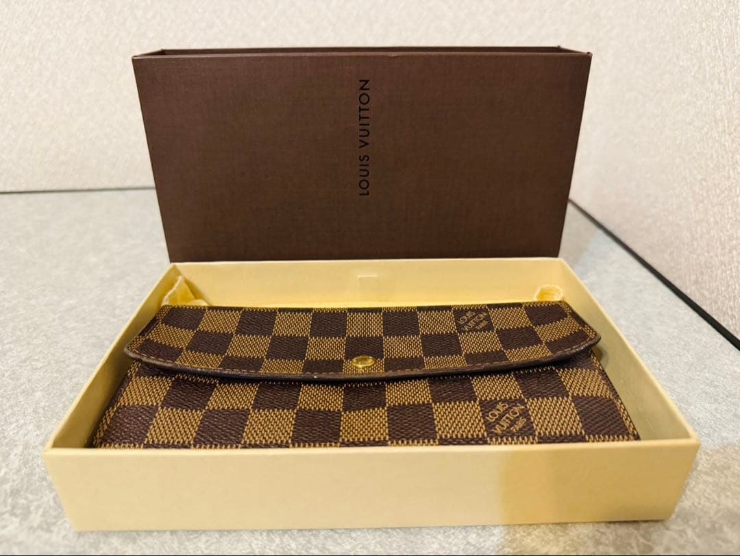 ルイヴィトン ポルトフォイユサラ ダミエ ブラウン 正規品