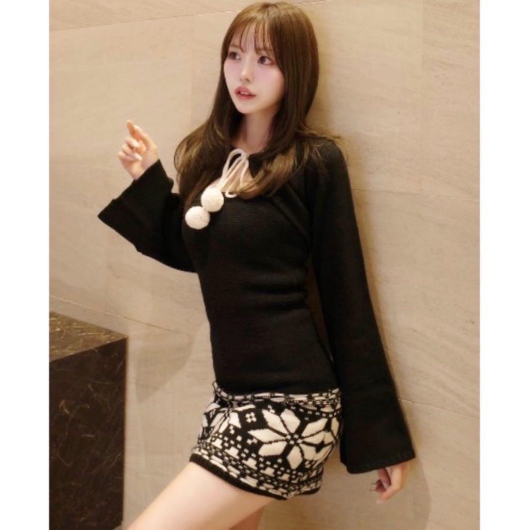 新品未開封　ダーリッチ　ノルディックパネルニットミニワンピース　FREE