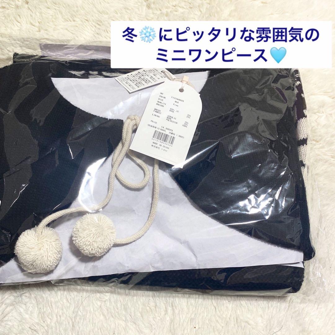 新品未開封　ダーリッチ　ノルディックパネルニットミニワンピース　FREE