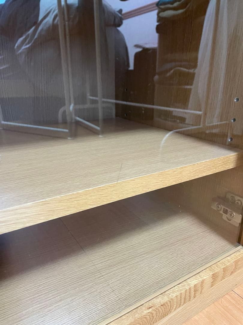 無印良品 ガラス扉 木製キャビネット