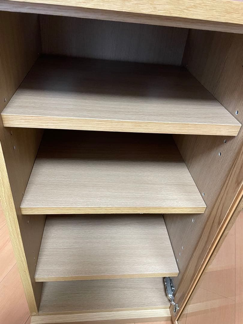 無印良品 ガラス扉 木製キャビネット