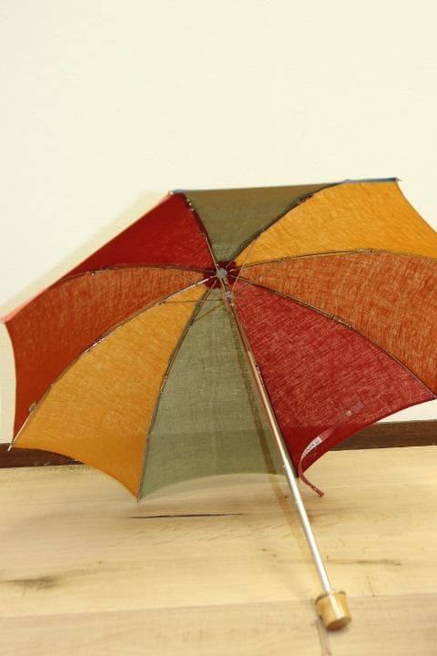 小宮商店 橘 折りたたみ 小振り 高級日傘 麻100％ ＵＶカット パラソル