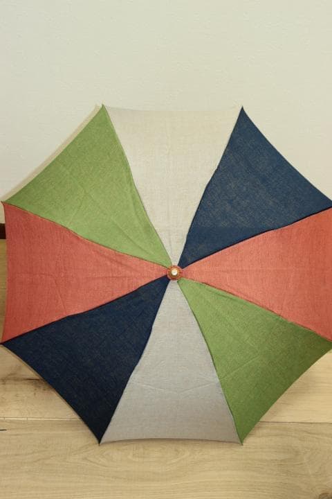 小宮商店 橘 折りたたみ 小振り 高級日傘 麻100％ ＵＶカット パラソル