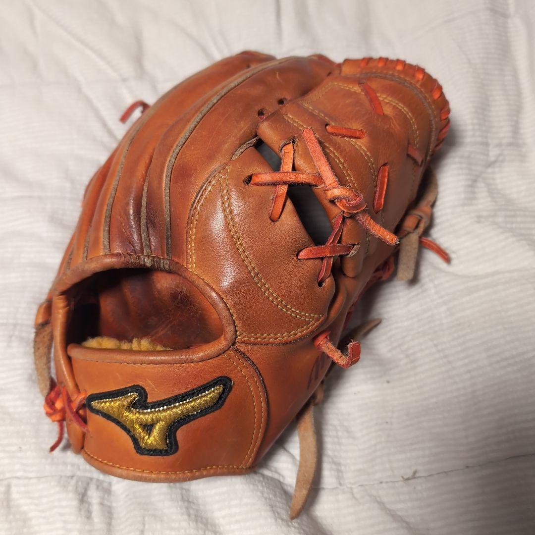 週末値下げMizuno Pro 硬式グローブ オレンジ　ミズノプロ内野