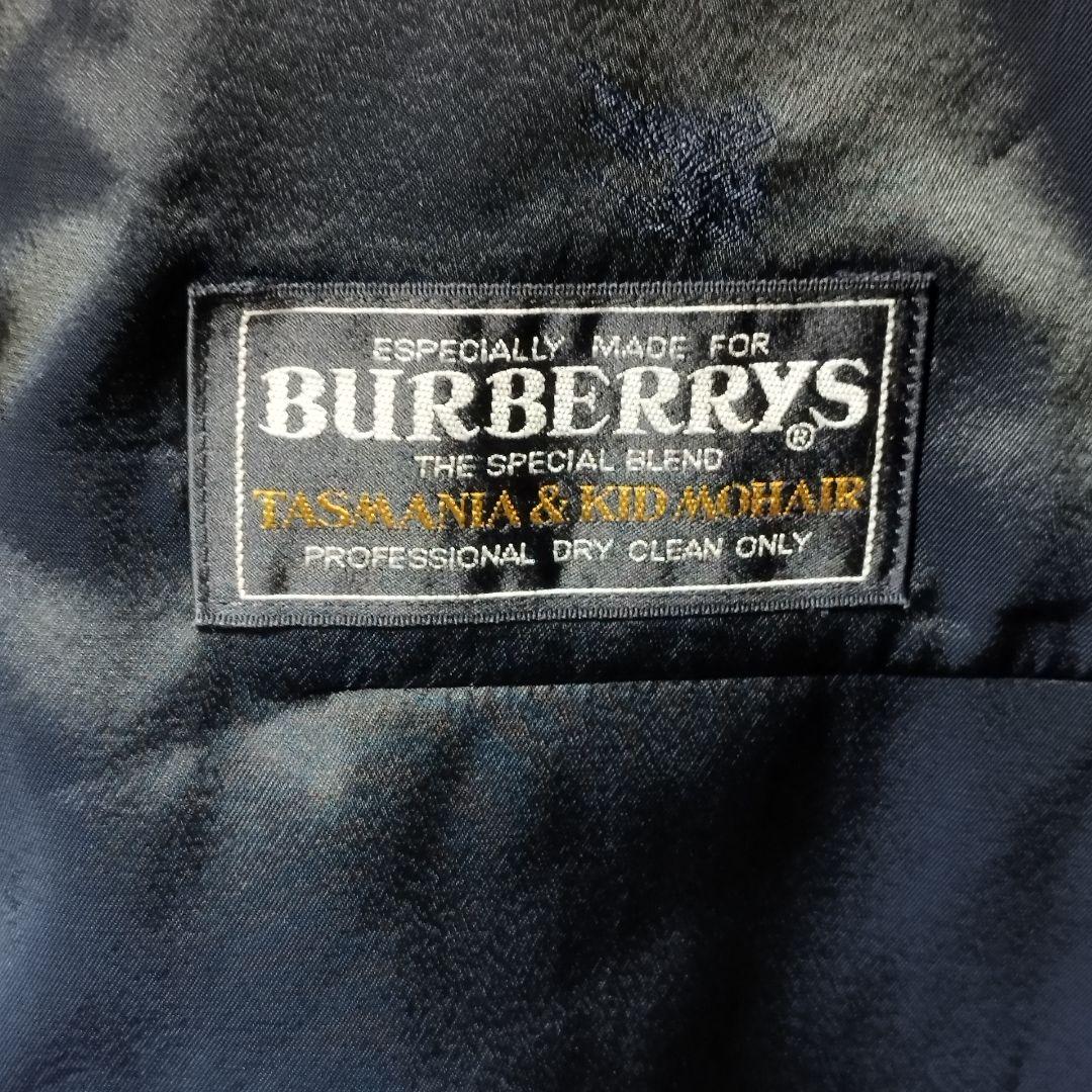 バーバリー ウールモヘア ロゴボタン 紺ブレ金ボタンダブル テーラードジャケット
