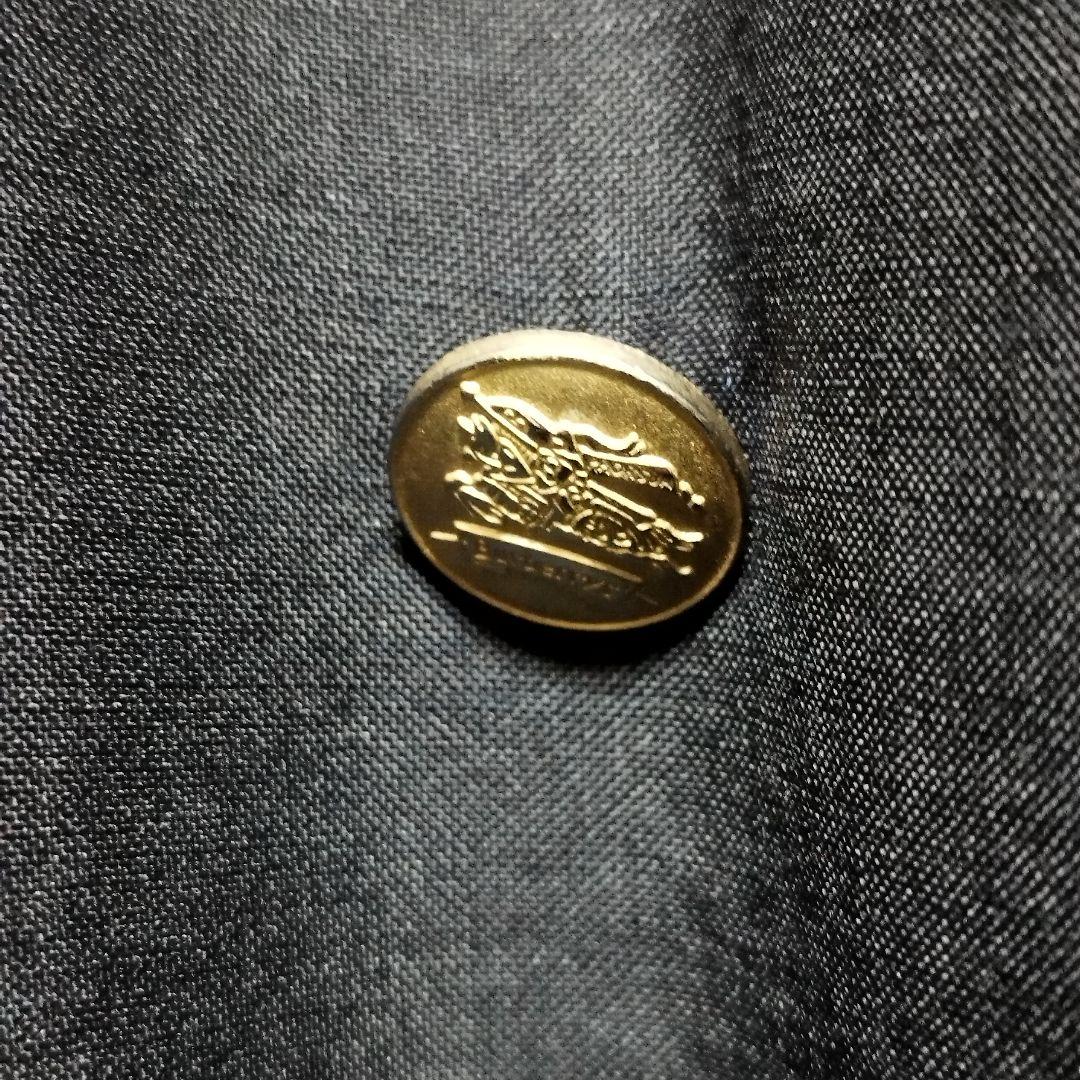 バーバリー ウールモヘア ロゴボタン 紺ブレ金ボタンダブル テーラードジャケット