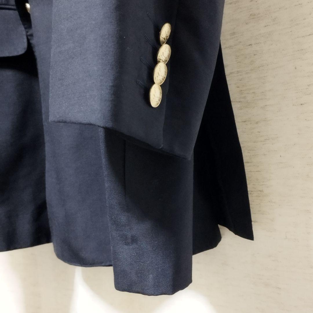 バーバリー ウールモヘア ロゴボタン 紺ブレ金ボタンダブル テーラードジャケット