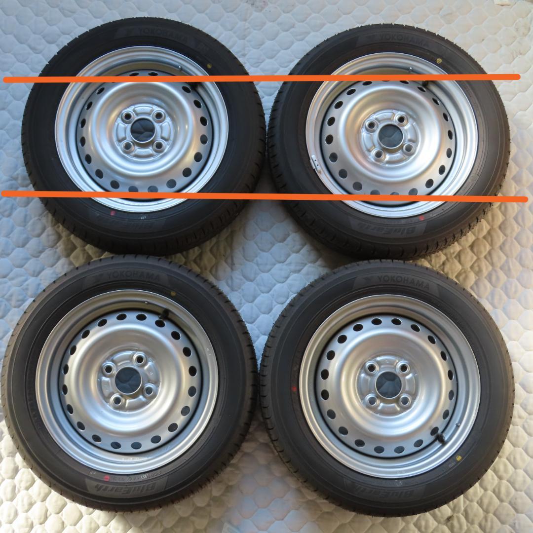 ホンダN-ONE e: 純正14インチタイヤ、ホイール、キャップ 新車外し②