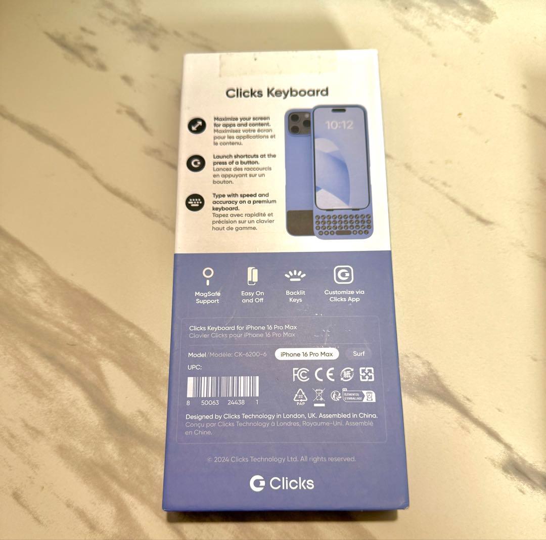 Clicks Keyboard for iPhone16 promaxキーボード
