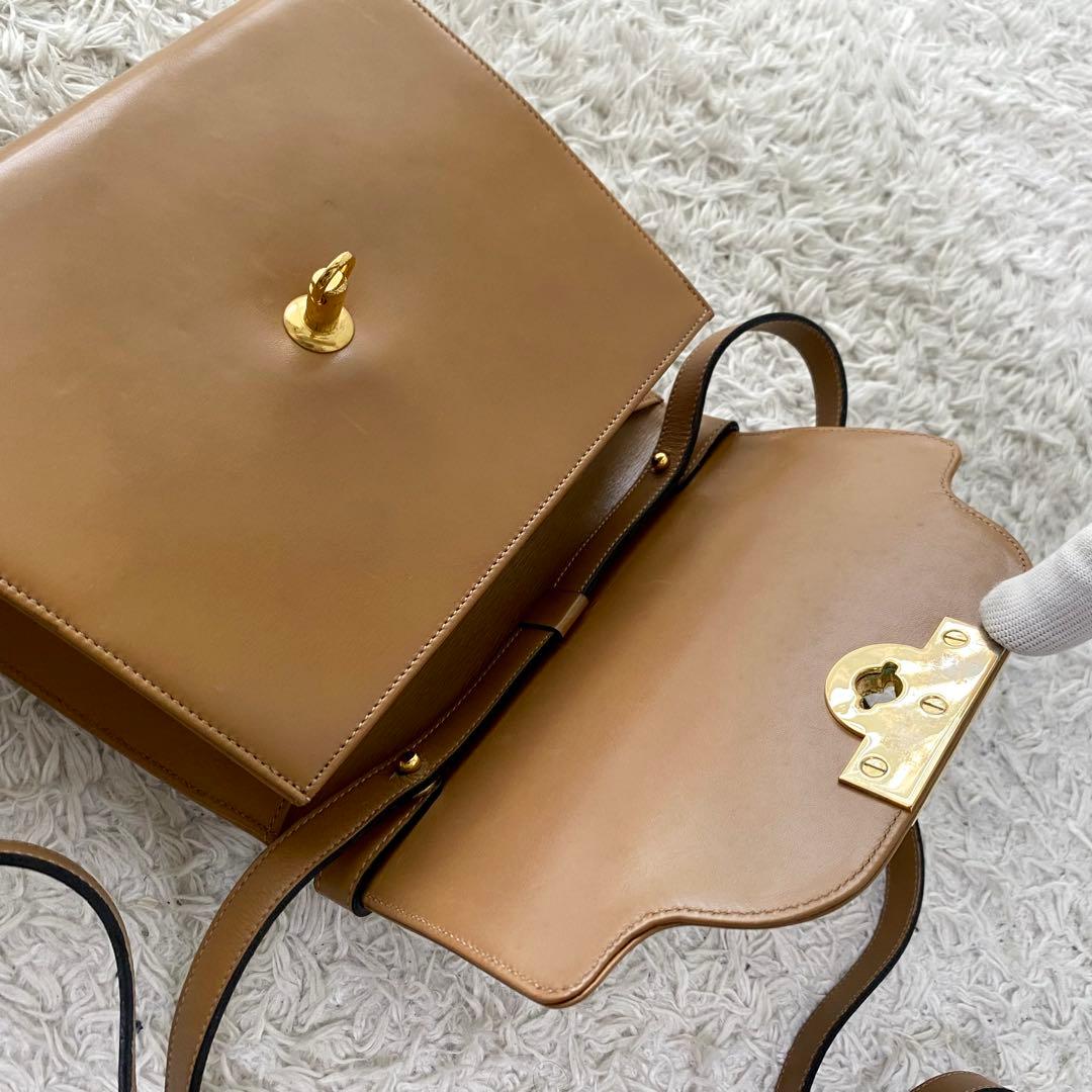 美品 Christian Dior ベージュ レザー 2WAY ショルダーバッグ