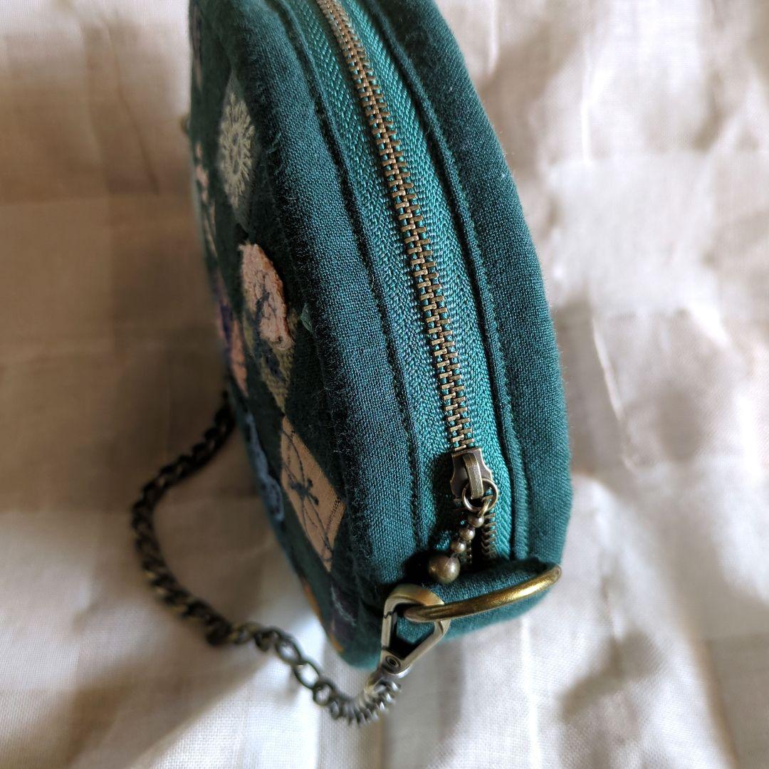 りんご　ハンドメイド まあるいポーチ ミナペルホネン生地使用♪