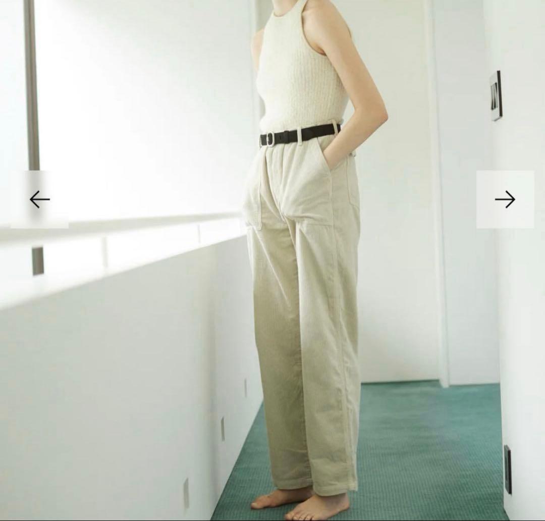 美品　shishikui corduroy baker cream 34